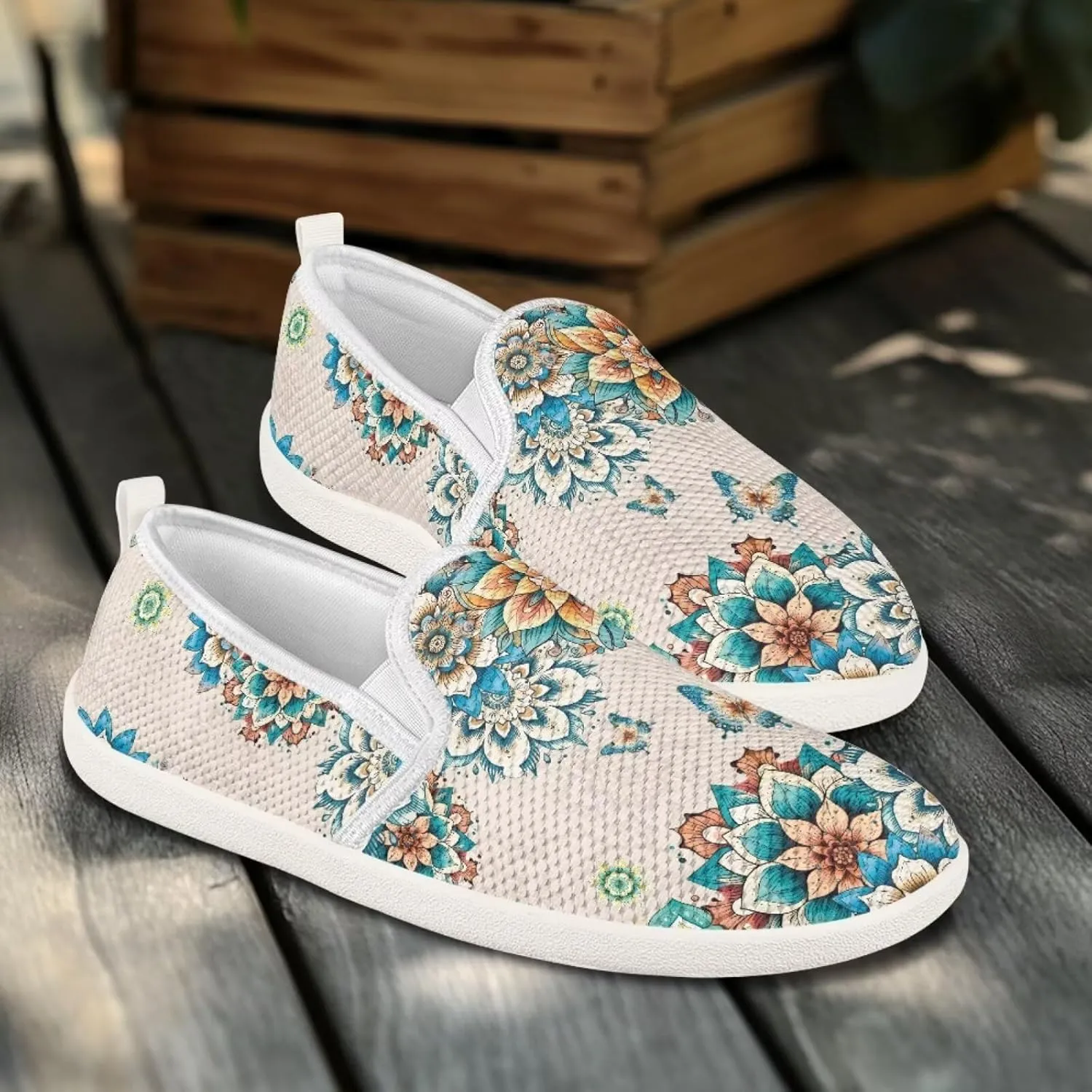 Women's Butterfly Wedding Shoes Wide Toe Walking Flats Leisure Loafers Memory Foam Tennis Shoes