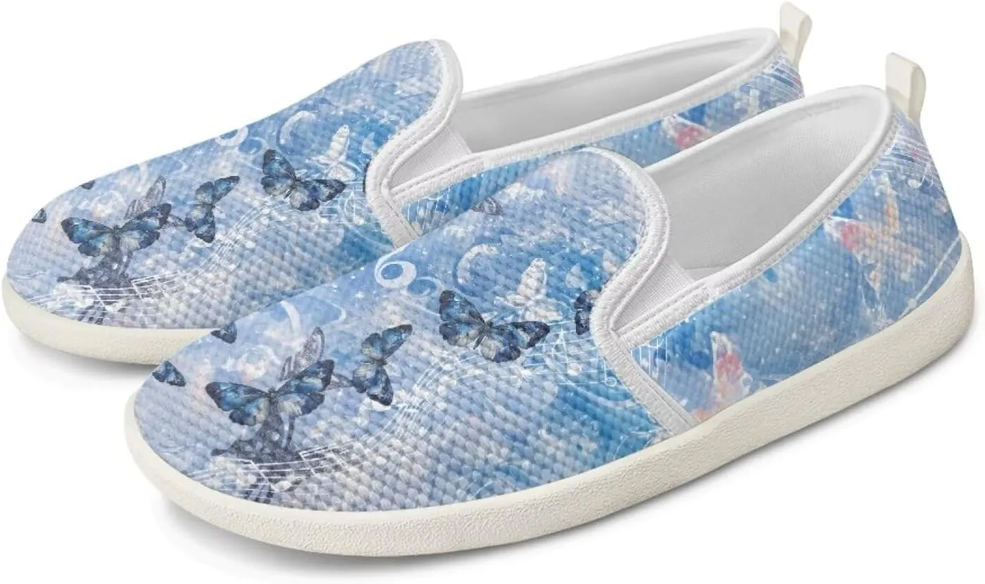 Women's Butterfly Wedding Shoes Wide Toe Walking Flats Leisure Loafers Memory Foam Tennis Shoes