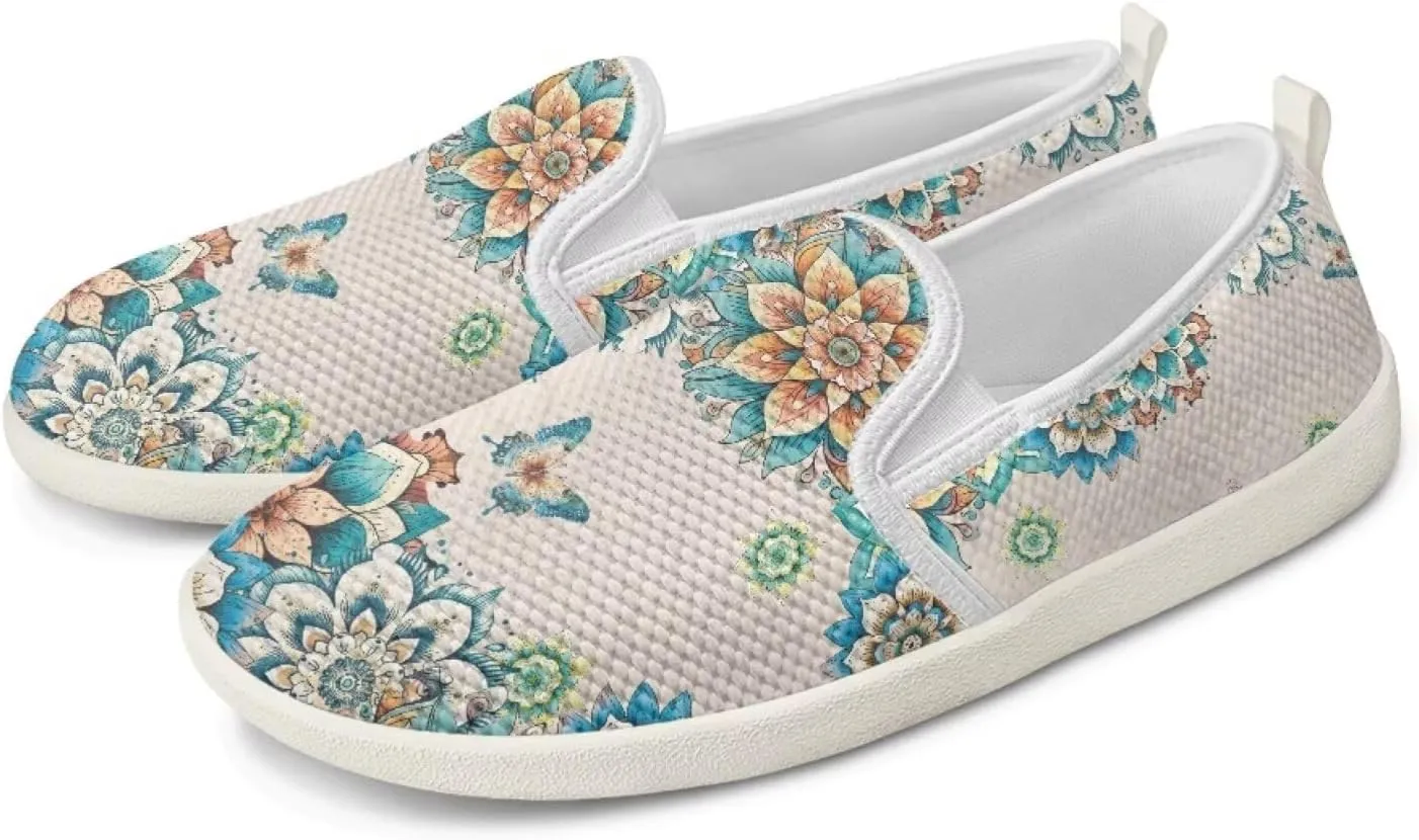 Women's Butterfly Wedding Shoes Wide Toe Walking Flats Leisure Loafers Memory Foam Tennis Shoes
