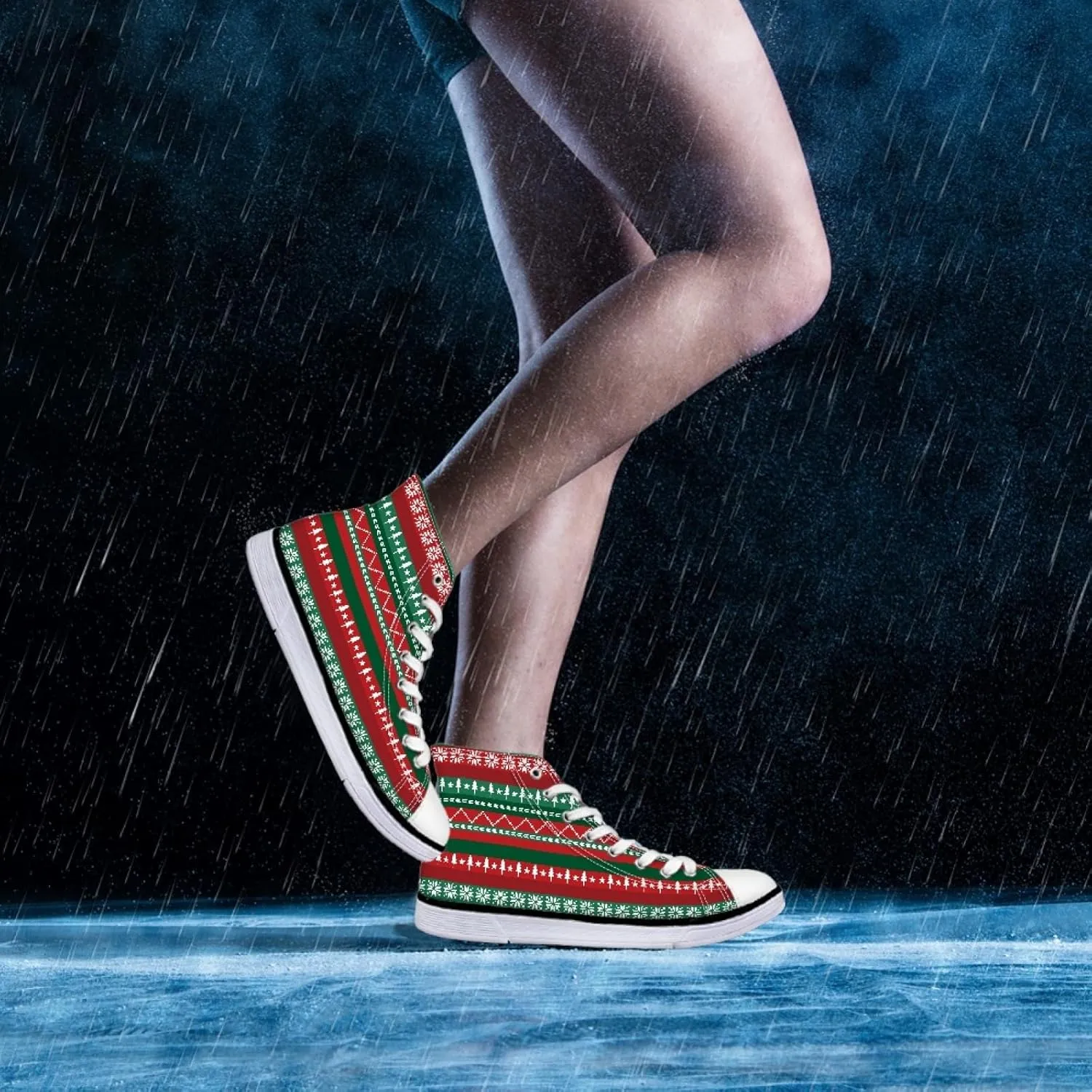 Womens Canvas Shoes High Top Sneakers for Women Classic Lace Up Walking Shoes Personalized Girls Walking Shoes