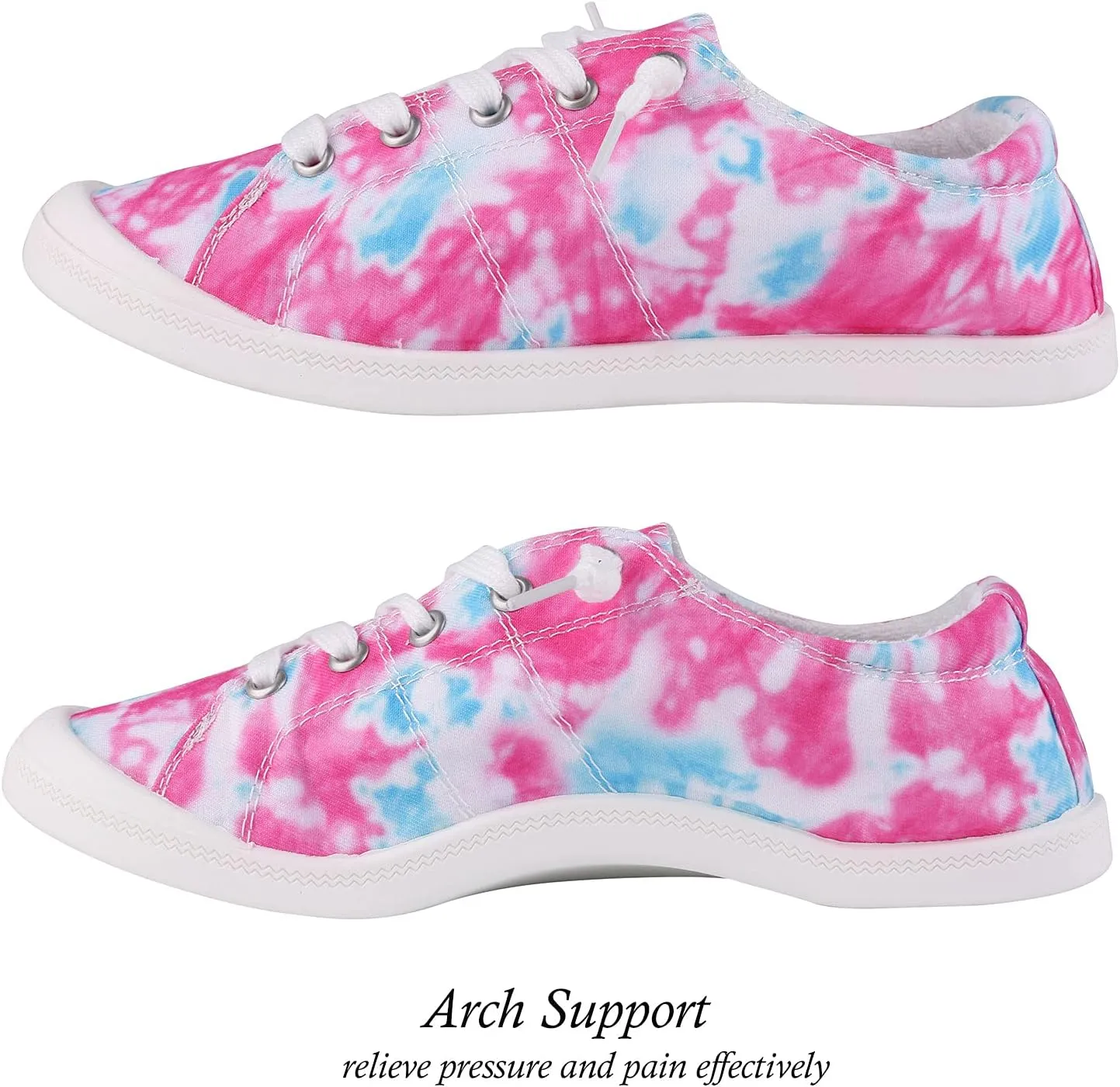 Women's Canvas Sneaker Shoes Low Top Lace Up Fashion Sneakers Casual Slip On Walking Shoes