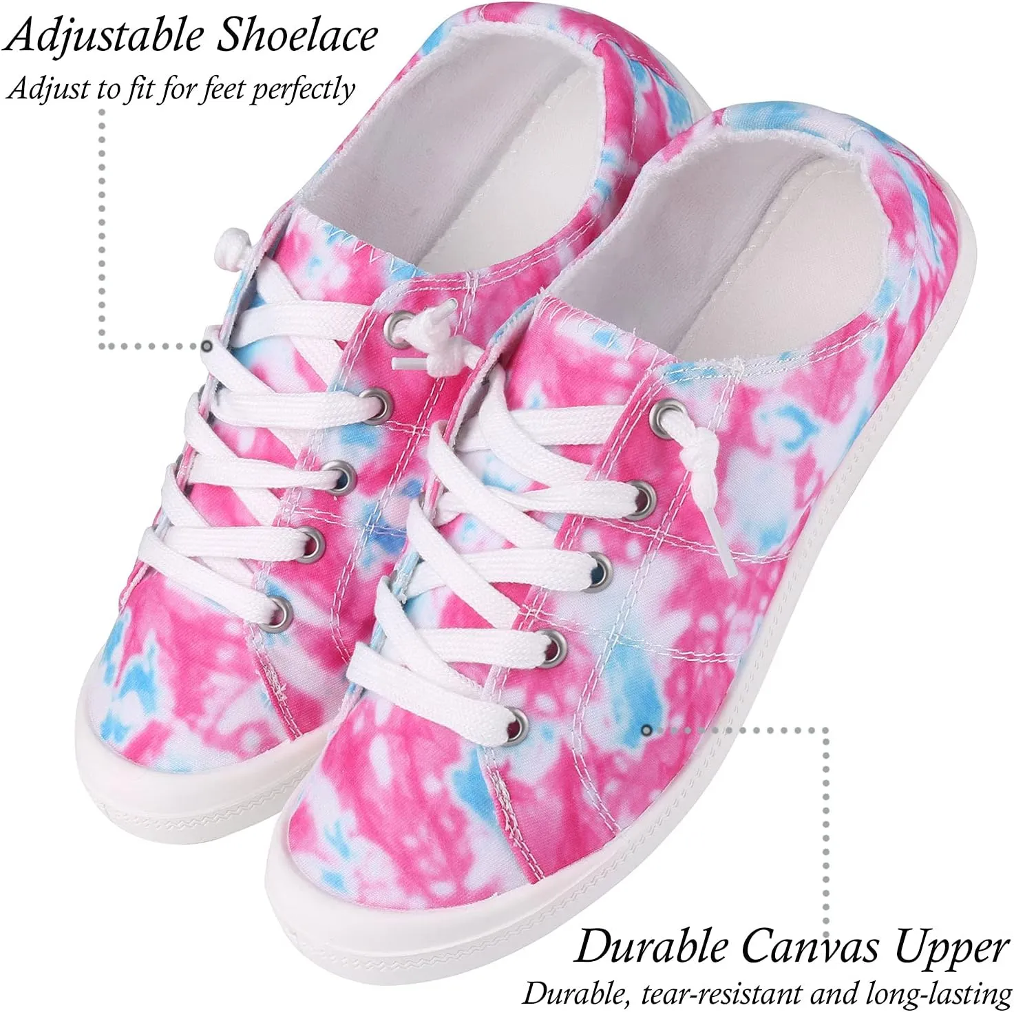 Women's Canvas Sneaker Shoes Low Top Lace Up Fashion Sneakers Casual Slip On Walking Shoes