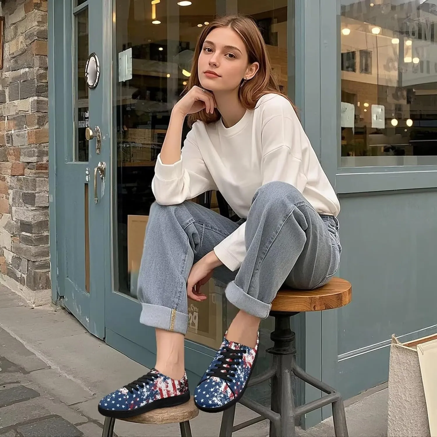 Women's Casual Canvas Sneakers Comfortable Low Top Walking Shoes Classic Lightweight Tennis Shoes Fashion Sneakers