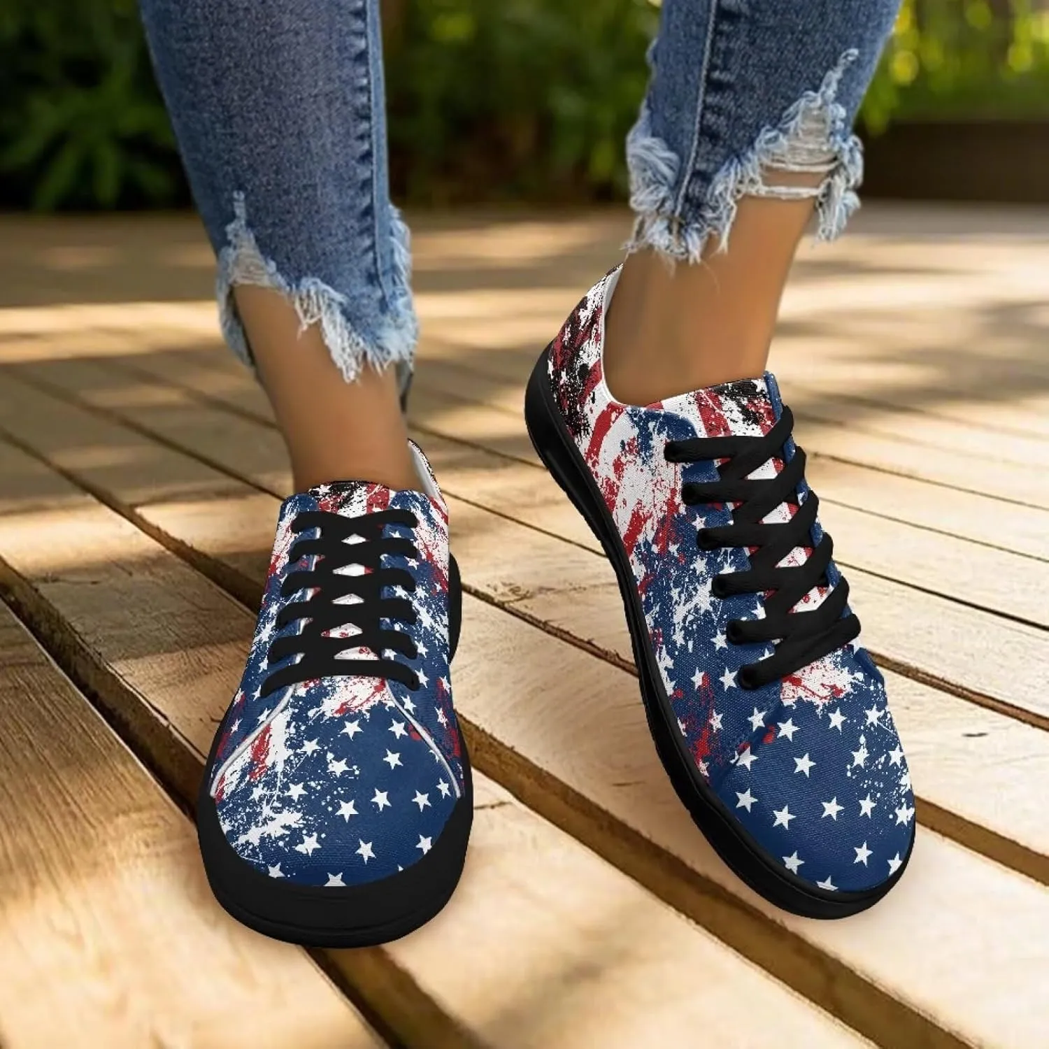 Women's Casual Canvas Sneakers Comfortable Low Top Walking Shoes Classic Lightweight Tennis Shoes Fashion Sneakers