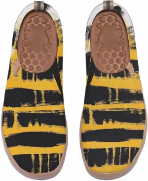 Women's Casual Knitted Shoes Art Painted Slip On Loafers, Lightweight Comfort Walking Sneakers