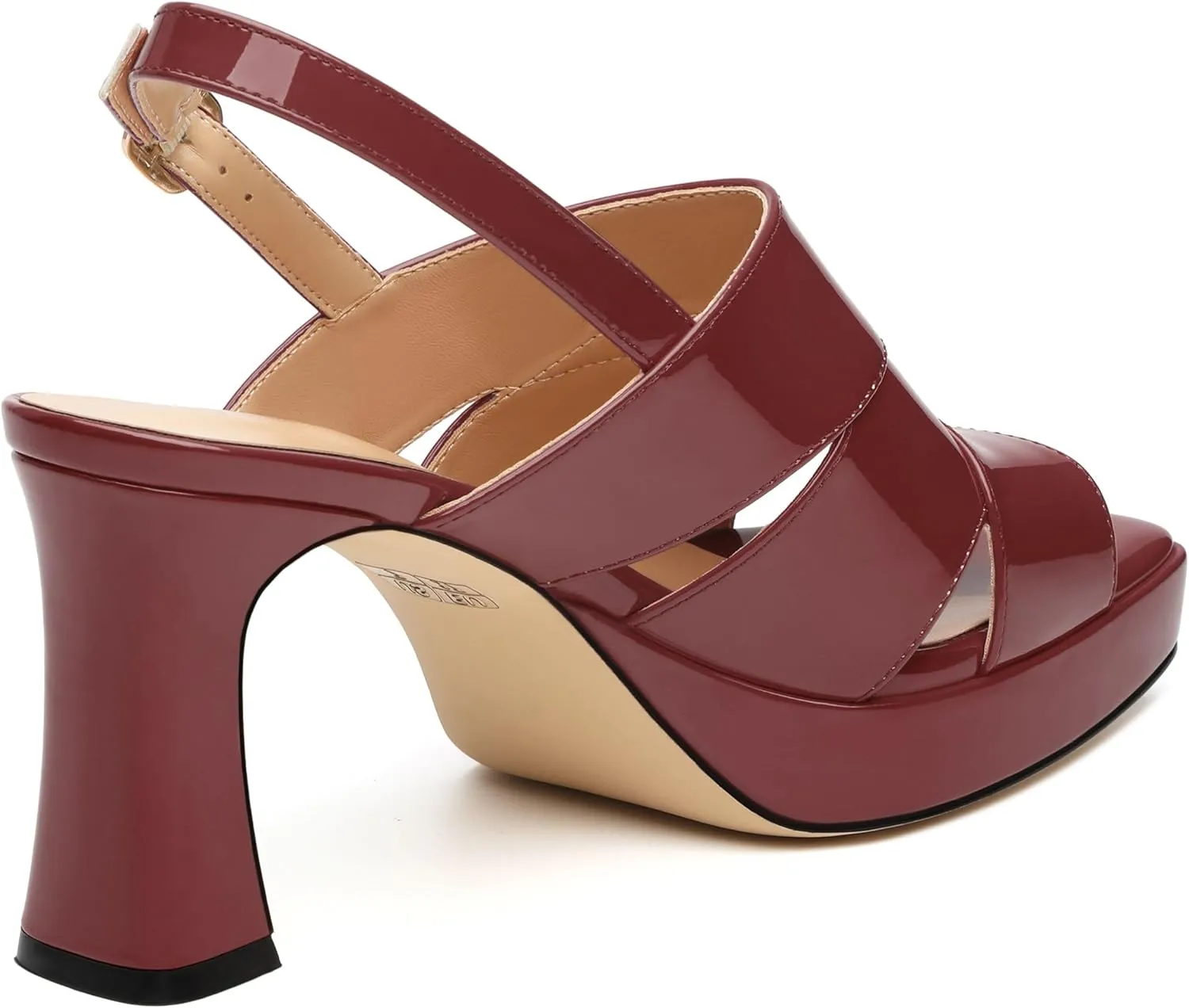 Womens Chunky Block Platform High Heels,Square Open Toe Strappy Heel Sandals for Women, Wedding Party Prom Fashion Slingback Dress Sandals