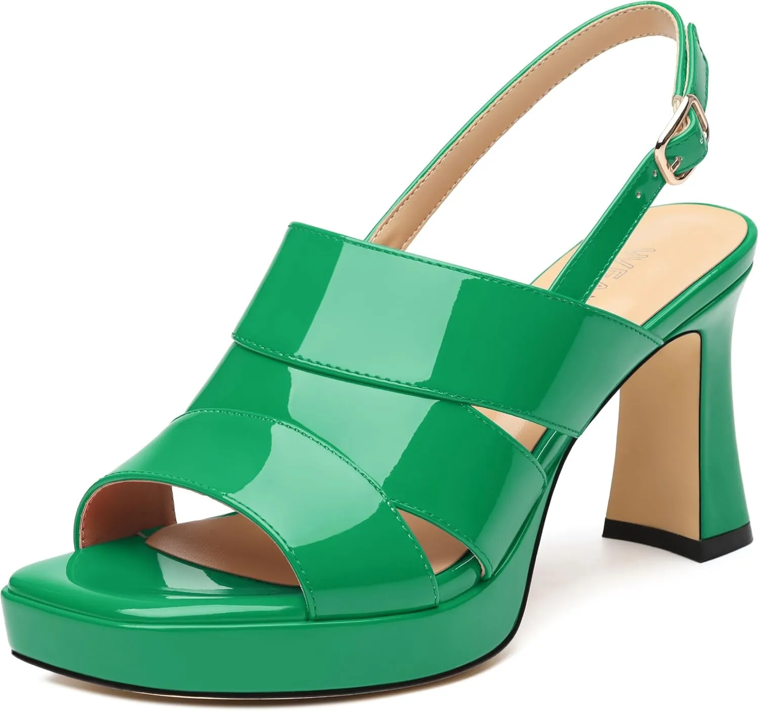 Womens Chunky Block Platform High Heels,Square Open Toe Strappy Heel Sandals for Women, Wedding Party Prom Fashion Slingback Dress Sandals
