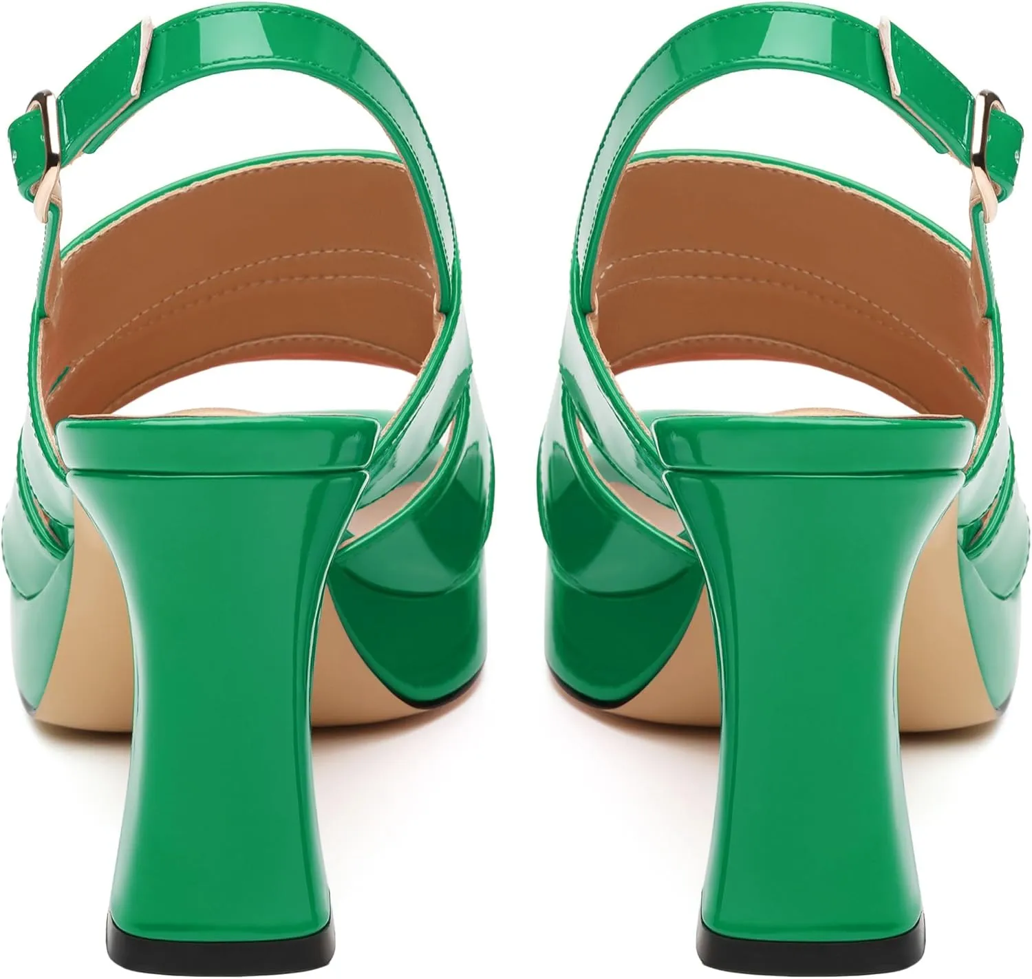 Womens Chunky Block Platform High Heels,Square Open Toe Strappy Heel Sandals for Women, Wedding Party Prom Fashion Slingback Dress Sandals