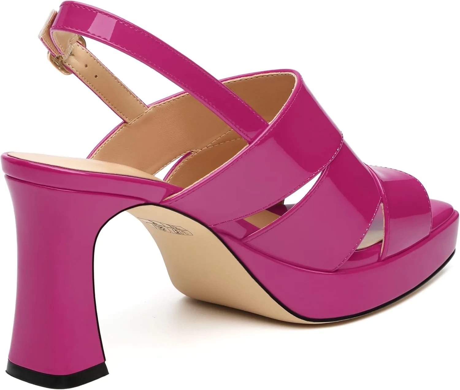 Womens Chunky Block Platform High Heels,Square Open Toe Strappy Heel Sandals for Women, Wedding Party Prom Fashion Slingback Dress Sandals