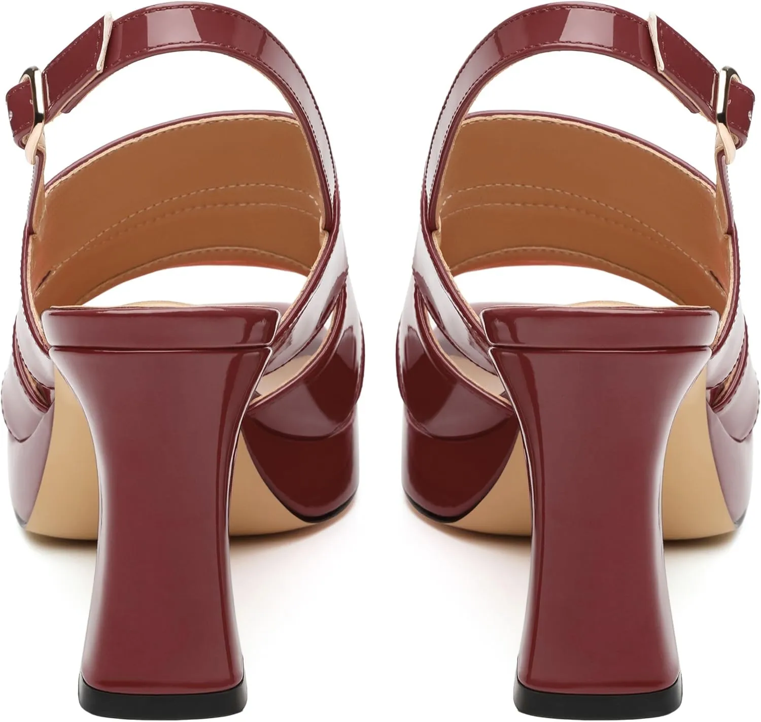 Womens Chunky Block Platform High Heels,Square Open Toe Strappy Heel Sandals for Women, Wedding Party Prom Fashion Slingback Dress Sandals
