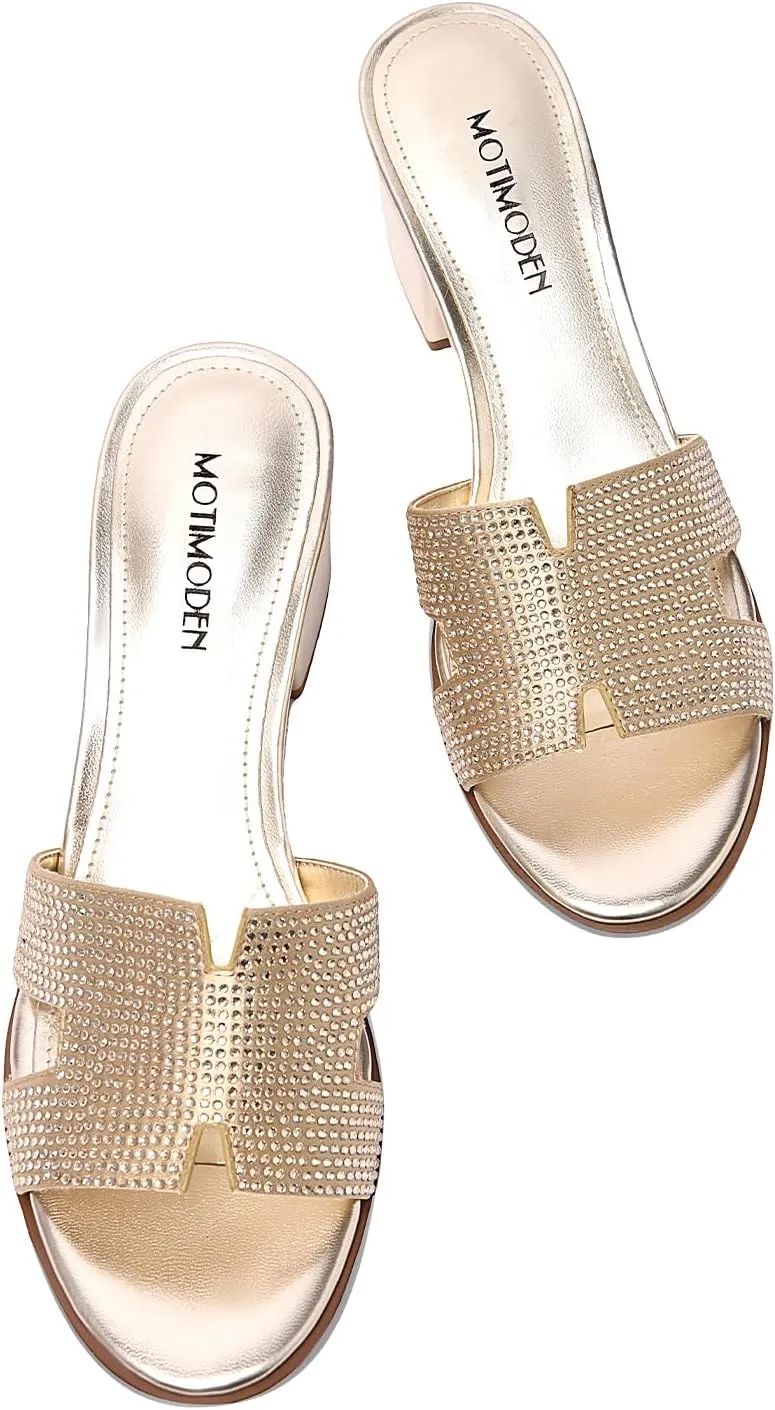 Women's Chunky Open Toe Low Block Heels Kitten Dressy Heels for Women Low Heel Sandals for Women Summer Comfy Heels