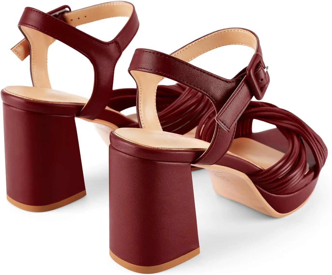 Women's Chunky Platform Heels Baby Pink Block Heeled Sandals Round Open Toe Comfy Bow Heels Slingback Sandal Wedding Party Shoes for Ladies Stylish Cute Summer