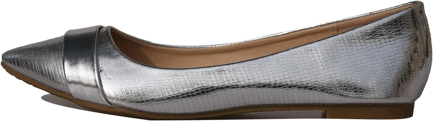 Women's Classic Pointy Toe Boat Slip on Ballet Flats Patent Leather