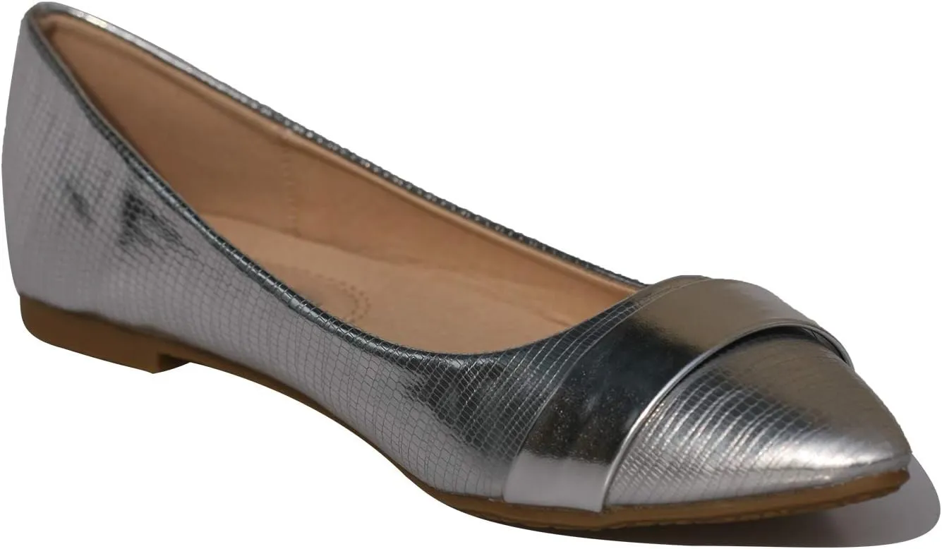 Women's Classic Pointy Toe Boat Slip on Ballet Flats Patent Leather