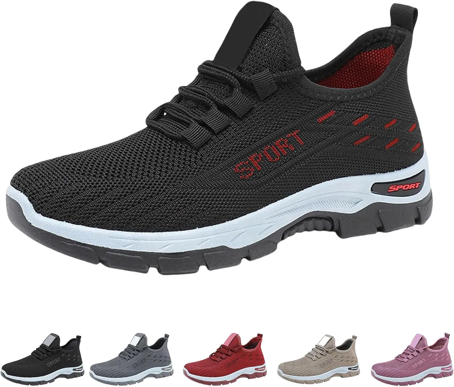 Womens Comfortwear Ortho Shoes Gym Tennis Athletic Mesh Sneakers Lightweigh Arch Support Breathable Sports Walking Shoes