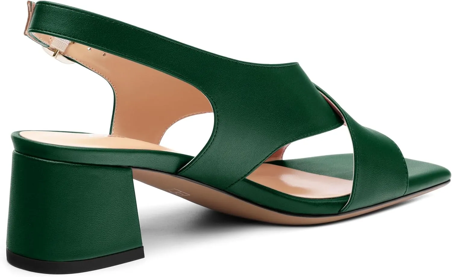 Women's Criss-Cross Strap Slingback Sandals Block Chunky Low Heels Square Open Toe Matte Comfort Casual Dress Shoes 2 Inch