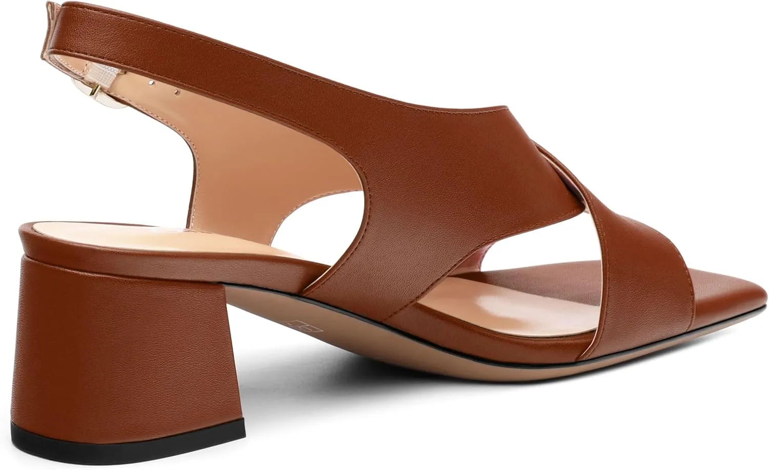 Women's Criss-Cross Strap Slingback Sandals Block Chunky Low Heels Square Open Toe Matte Comfort Casual Dress Shoes 2 Inch