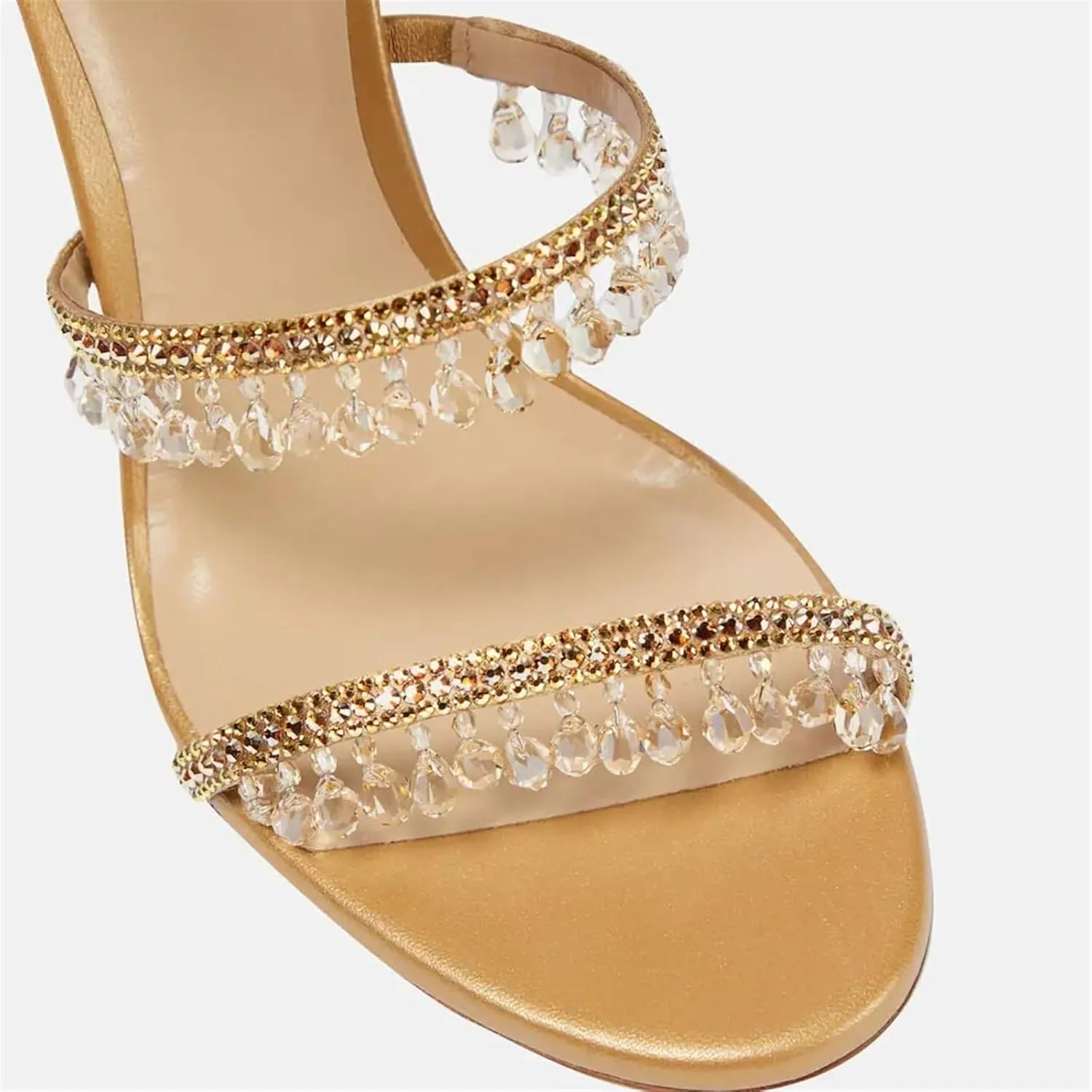 Women's Crystal Stiletto Heels Ankle Strap Sexy Open Toe High Heeled Sandals Wedding Prom Evening Pumps Shoes