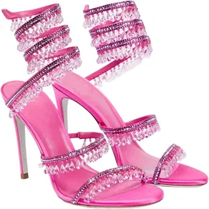 Women's Crystal Stiletto Heels Ankle Strap Sexy Open Toe High Heeled Sandals Wedding Prom Evening Pumps Shoes