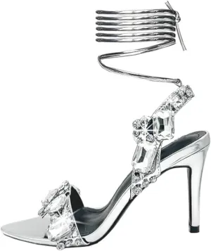 Women's Crystal Styles Clear Big Rhinestones Ankle Strappy Sparkly Sandals