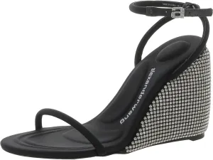 Womens DAHILA Leather Wedge Sandals Black 38 Medium (B,M)