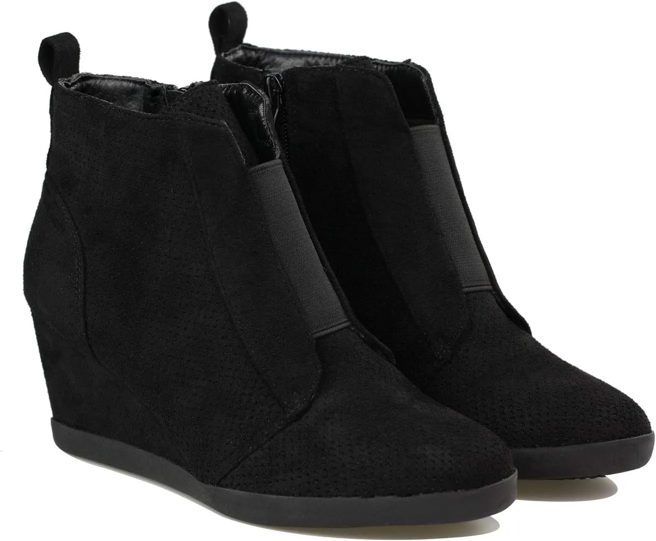 Women's Fashion Wedge Sneakers High Top Hidden Wedge Heel Platform Lace Up Shoes Ankle Bootie