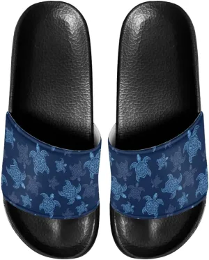 Women's Flat Sandals Comfortable Slip On Leather Slide Sandals, Women's Slide Sandals Size 6-13.5