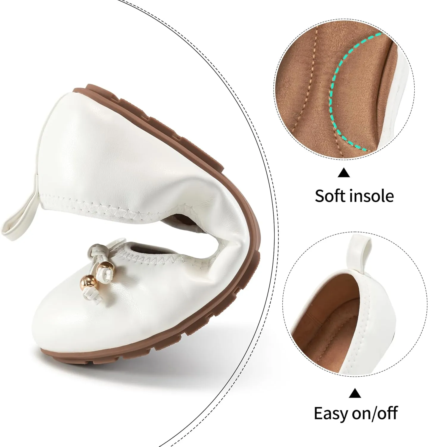 Womens Flats Ballet for Work: Dress Comfortable Walking Flat - Casual Ladies Wedding Shoe