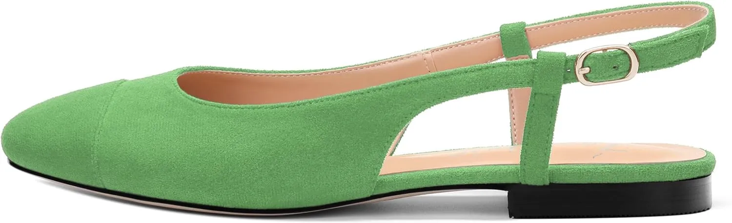 Women's Flats Round Toe Slingback Flats Shoes Comfortable Slip on Casual Ballet Flats for Women Dressy