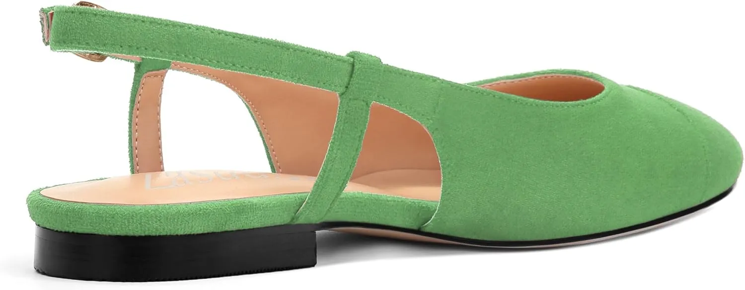 Women's Flats Round Toe Slingback Flats Shoes Comfortable Slip on Casual Ballet Flats for Women Dressy