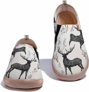 Women's Floral Art Painted Shoes Knitted Slip On Loafers Comfort Walking Sneakers