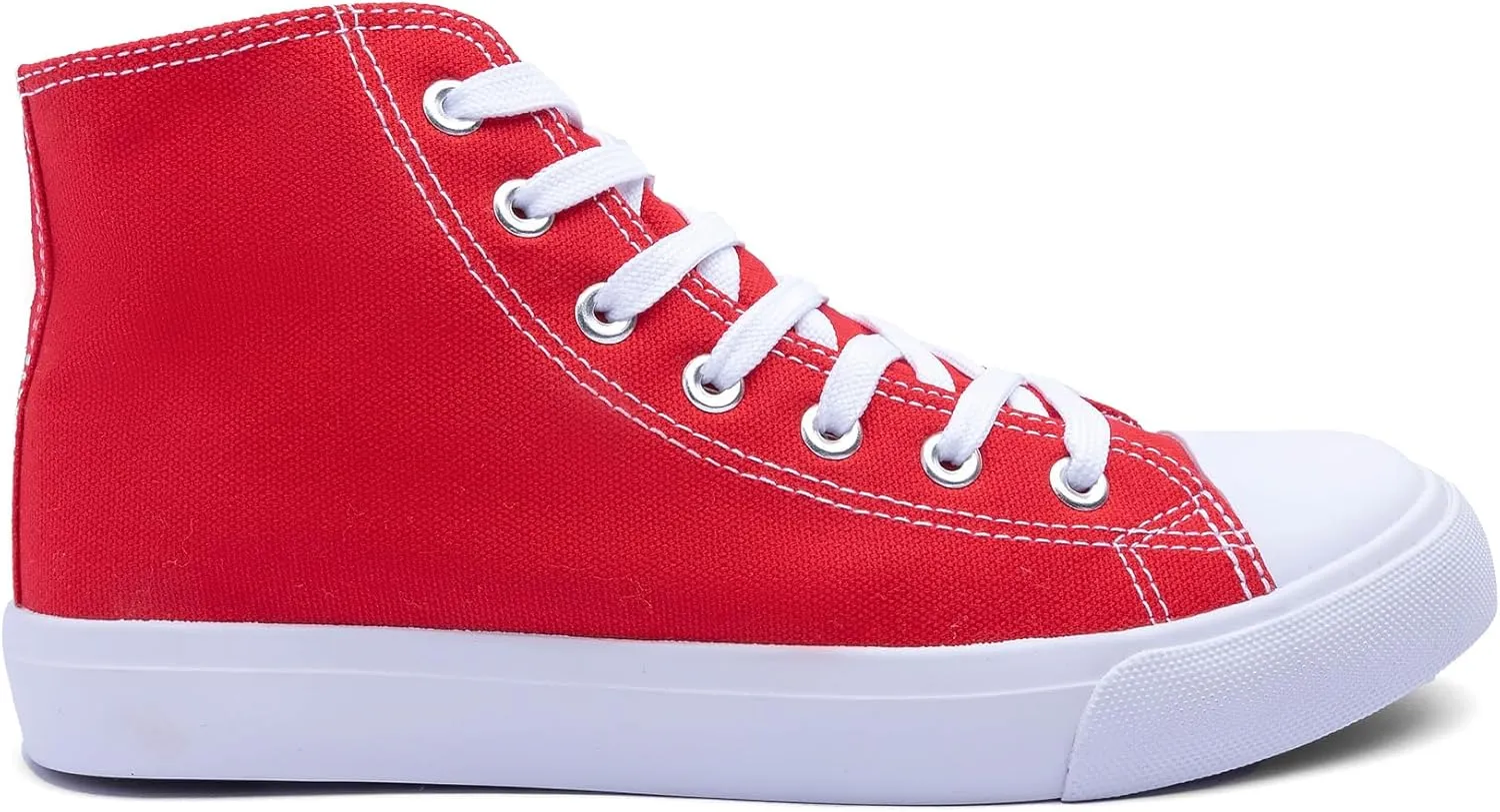 Women's High-Top Canvas Sneakers – Classic Lace-Up Casual Shoes with Extra Shoelaces – Comfortable, Stylish, and Durable
