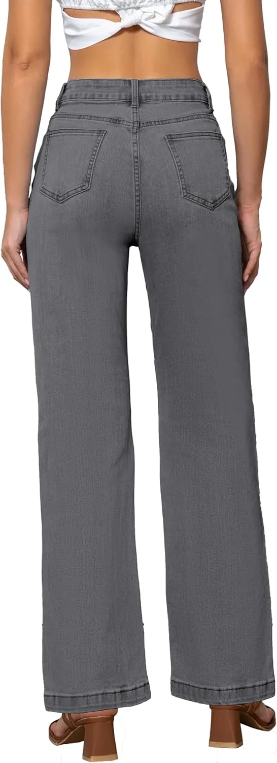 Womens Jeans High Waisted Straight Leg Loose Stretchy Lightweight Tummy Control Trendy Jeans for Women 2025