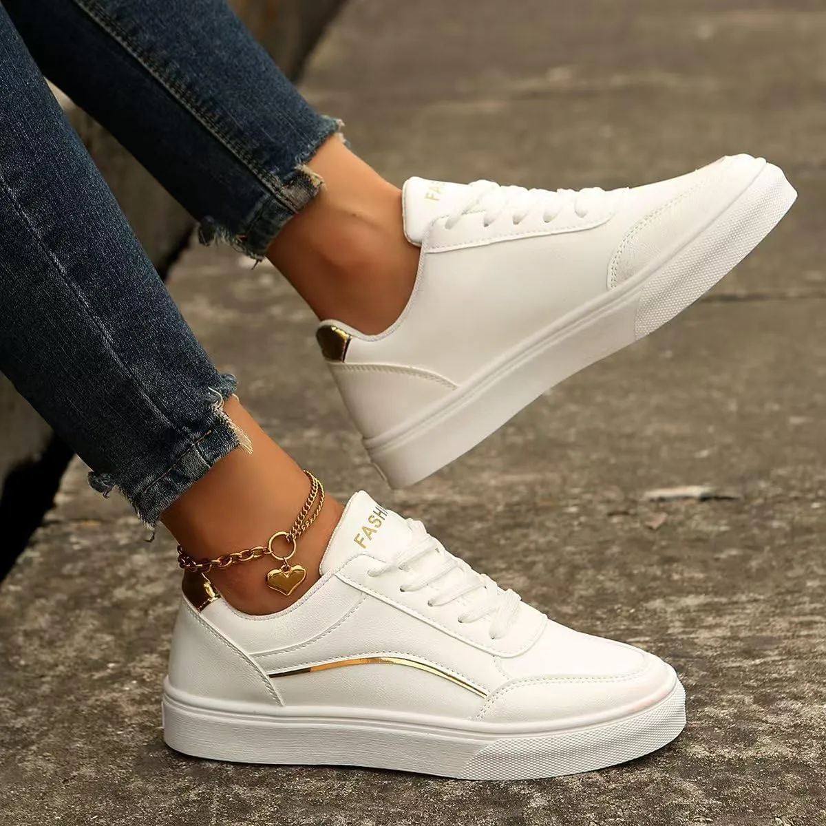 Women's Leather Platform Sneakers – Lightweight Heel Faux Leather and Sparkly Shoes for Weddings, Parties, and Everyday Fashion