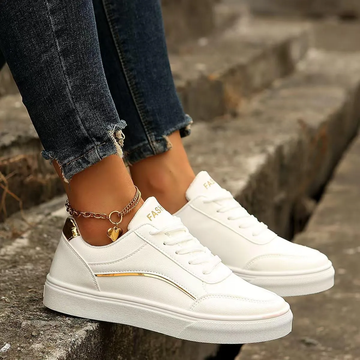 Women's Leather Platform Sneakers – Lightweight Heel Faux Leather and Sparkly Shoes for Weddings, Parties, and Everyday Fashion