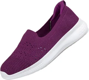 Women's Lightweight Fashion Mesh Loafers Solid Color Breathable Casual Walking Shoe Slip-on Soft Sole Comfortable Non-Slip Hiking Work Shoes