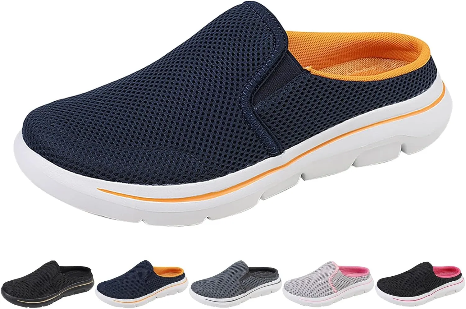 Women's Men Soft Orthopedic Sneakers Breathable Woven Go Walking Slip On Foam Arch Support Hands Slip in Shoes