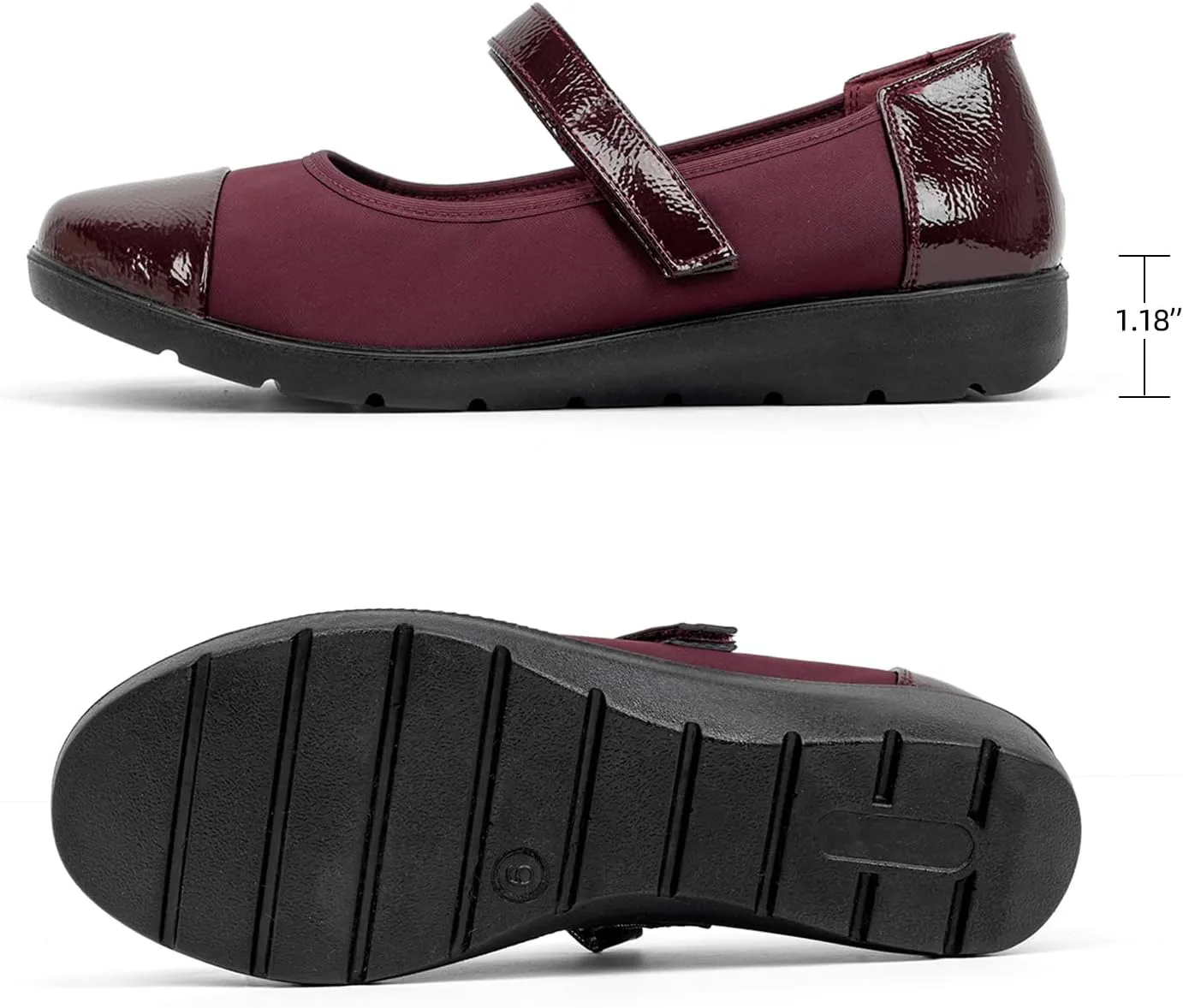 Women’s Orthopedic Mary Jane Flats Round Toe Comfortable Bunions Walking Shoes Dressy Orthotic Work Shoes with Arch Support
