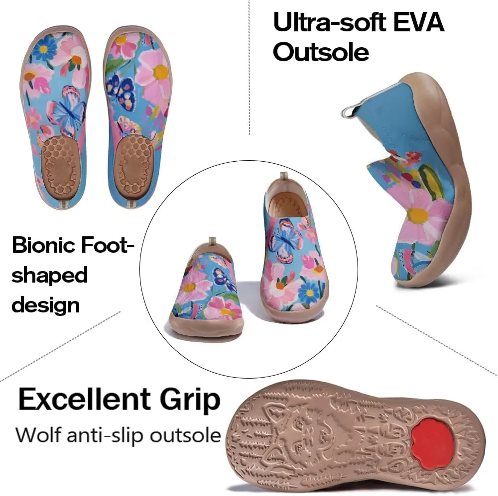 Women's Painting Slip On Travel Shoes Colorful Comfortable Lightweight Loafers Knitted Breathable Casual Walking Footwear
