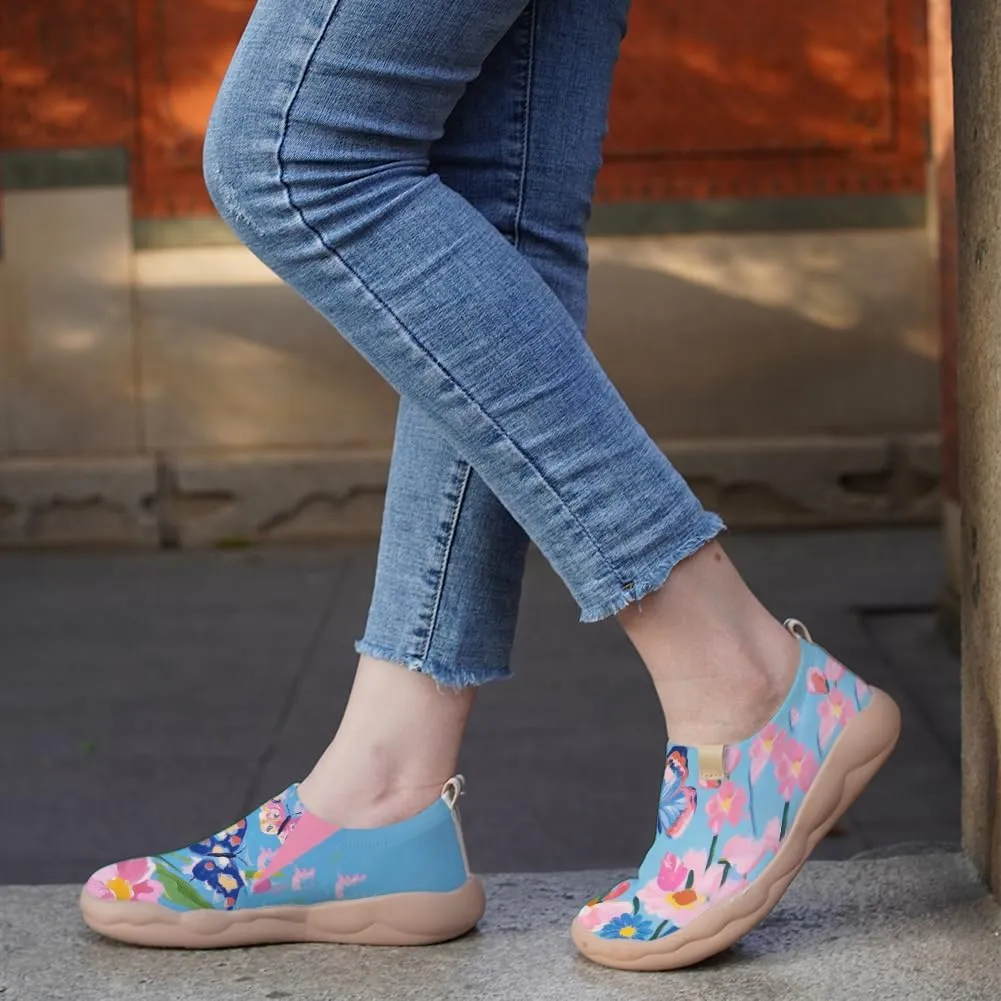 Women's Painting Slip On Travel Shoes Colorful Comfortable Lightweight Loafers Knitted Breathable Casual Walking Footwear