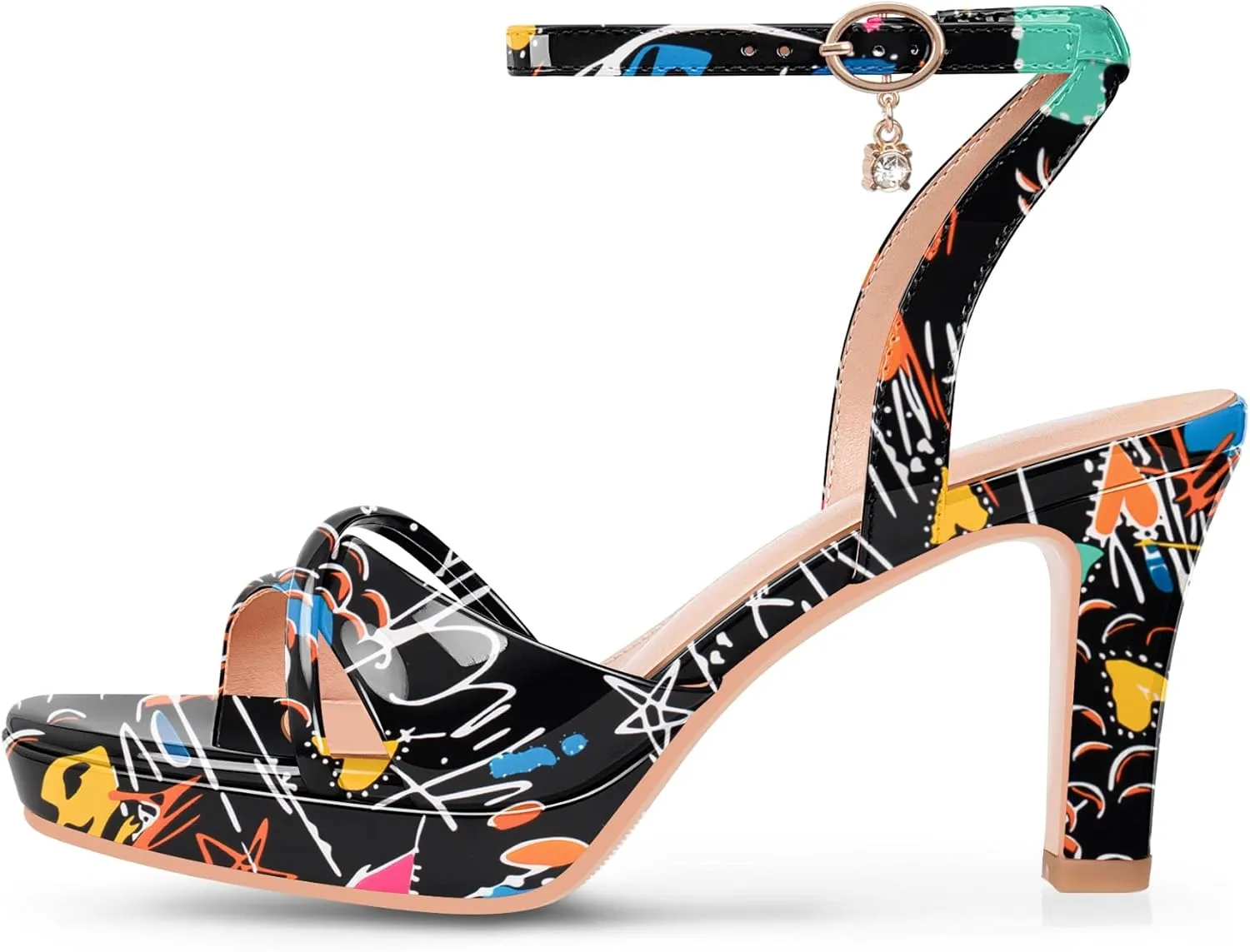 Women's Platform Ankle Strap Chunky High Heel Sandals Open Round Toe Party Dress Shoes
