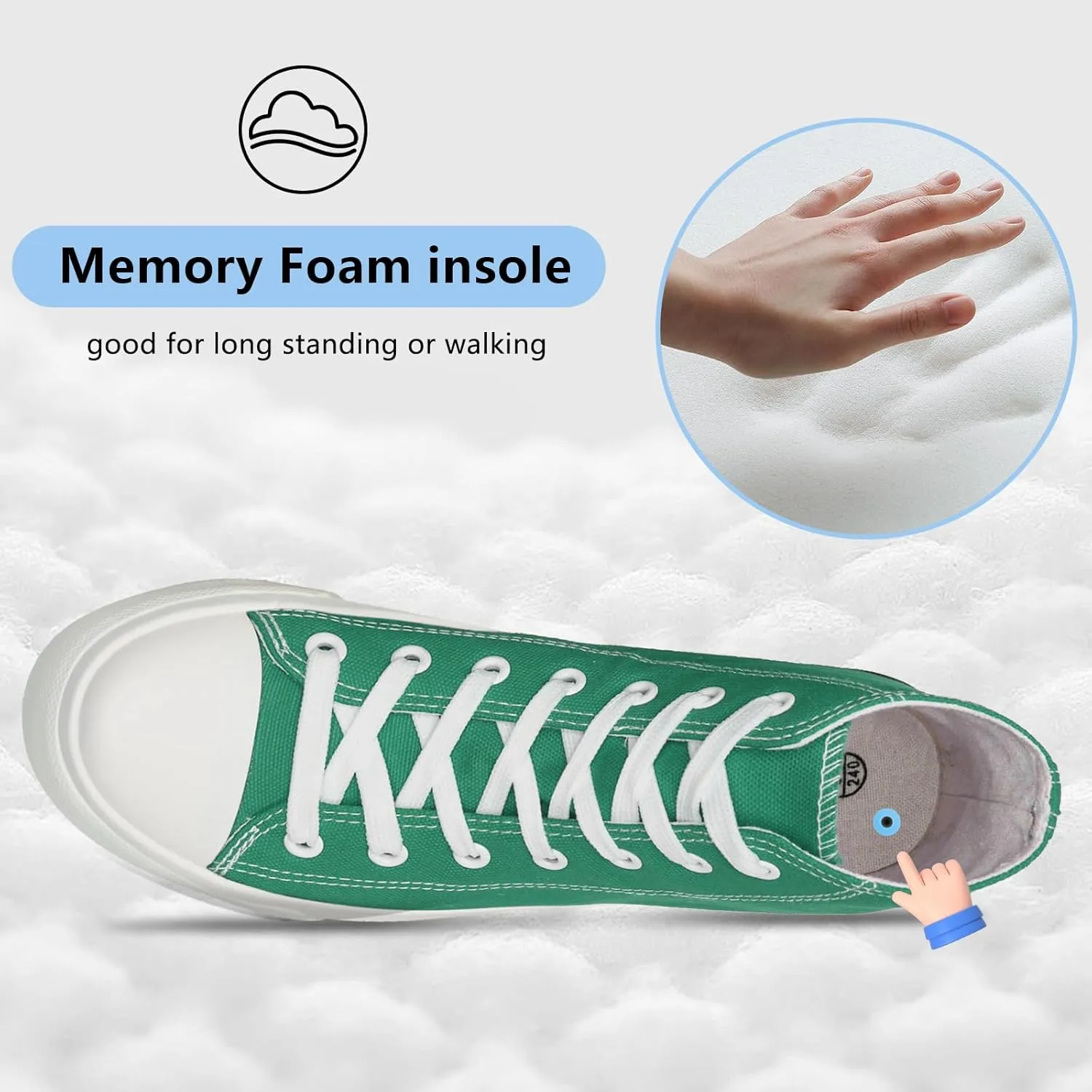 Womens Platform Canvas Sneakers Mens High Top Classic Canvas Shoes Unisex Casual Tennis Comfortable Fashion Sneakers Lace-Up