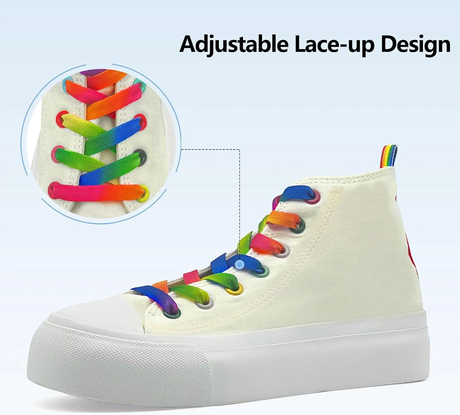 Womens Platform Canvas Sneakers Mens High Top Classic Canvas Shoes Unisex Casual Tennis Comfortable Fashion Sneakers Lace-Up