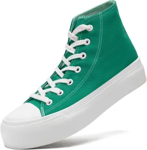 Womens Platform Canvas Sneakers Mens High Top Classic Canvas Shoes Unisex Casual Tennis Comfortable Fashion Sneakers Lace-Up
