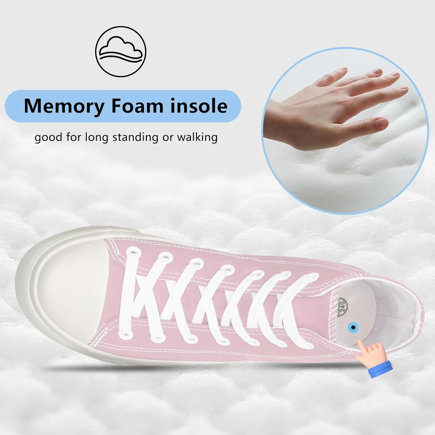 Womens Platform Canvas Sneakers Mens High Top Classic Canvas Shoes Unisex Casual Tennis Comfortable Fashion Sneakers Lace-Up