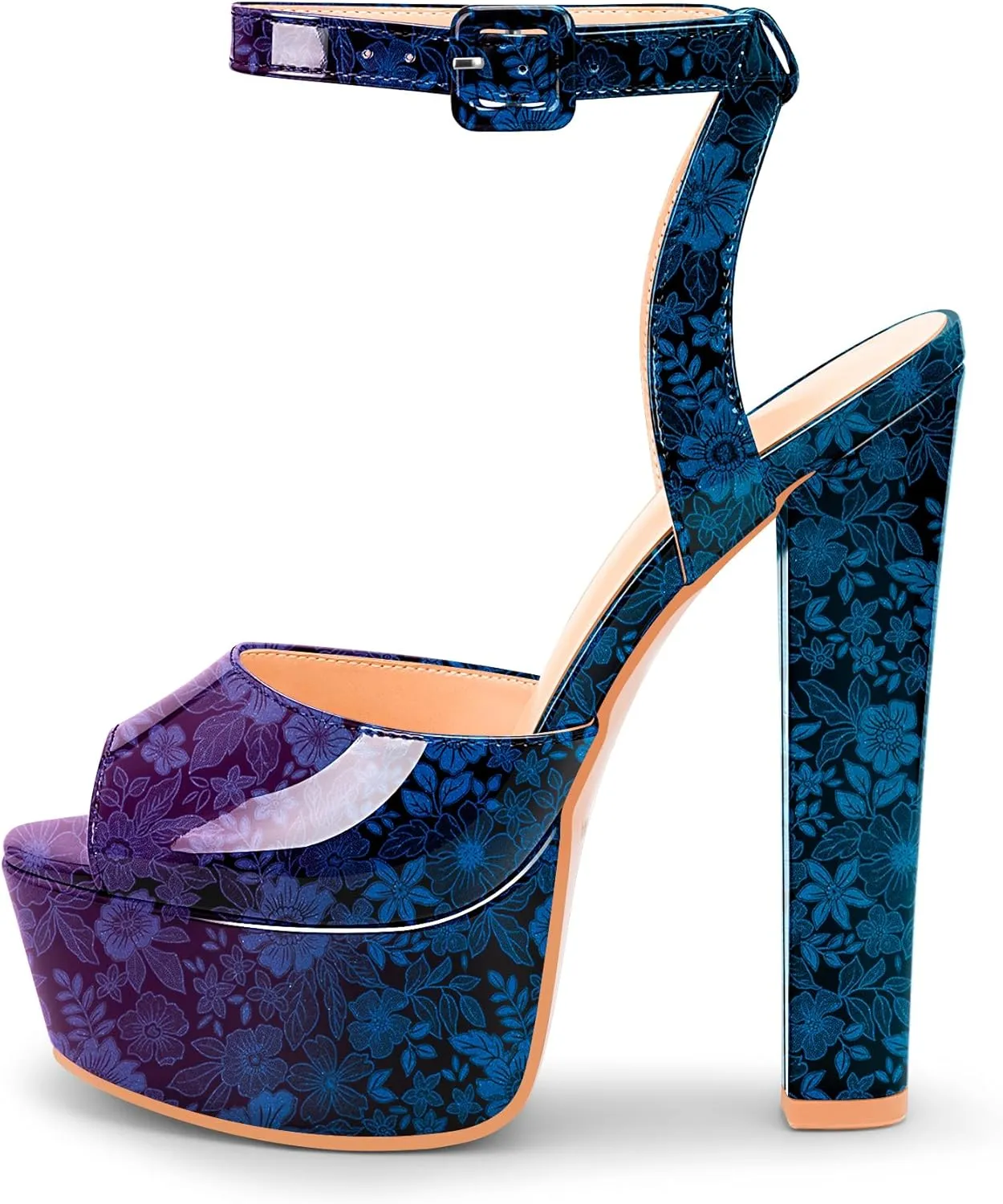 Women's Platform Chunky High Heel Sandals Open-Toe Ankle Strap Party Evening Shoes
