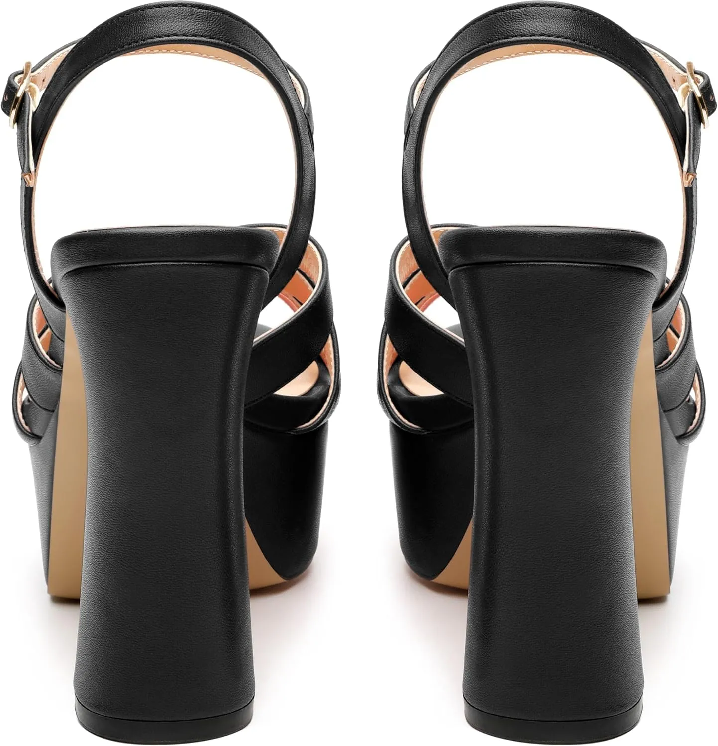 Women's Platform High Heels Sandals Round Open Toe Strappy Pumps Lace Up Dress Party Summer Shoes4.7''