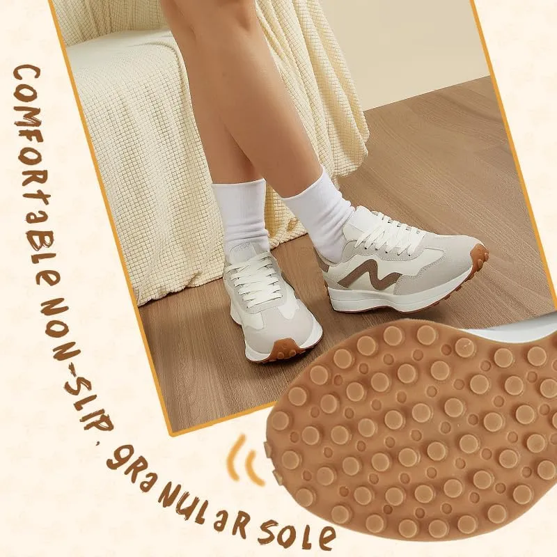 Women's Platform Retro Style Sneakers - Lace-up Classic Fashion Stylish Tennis Running Walking Shoes
