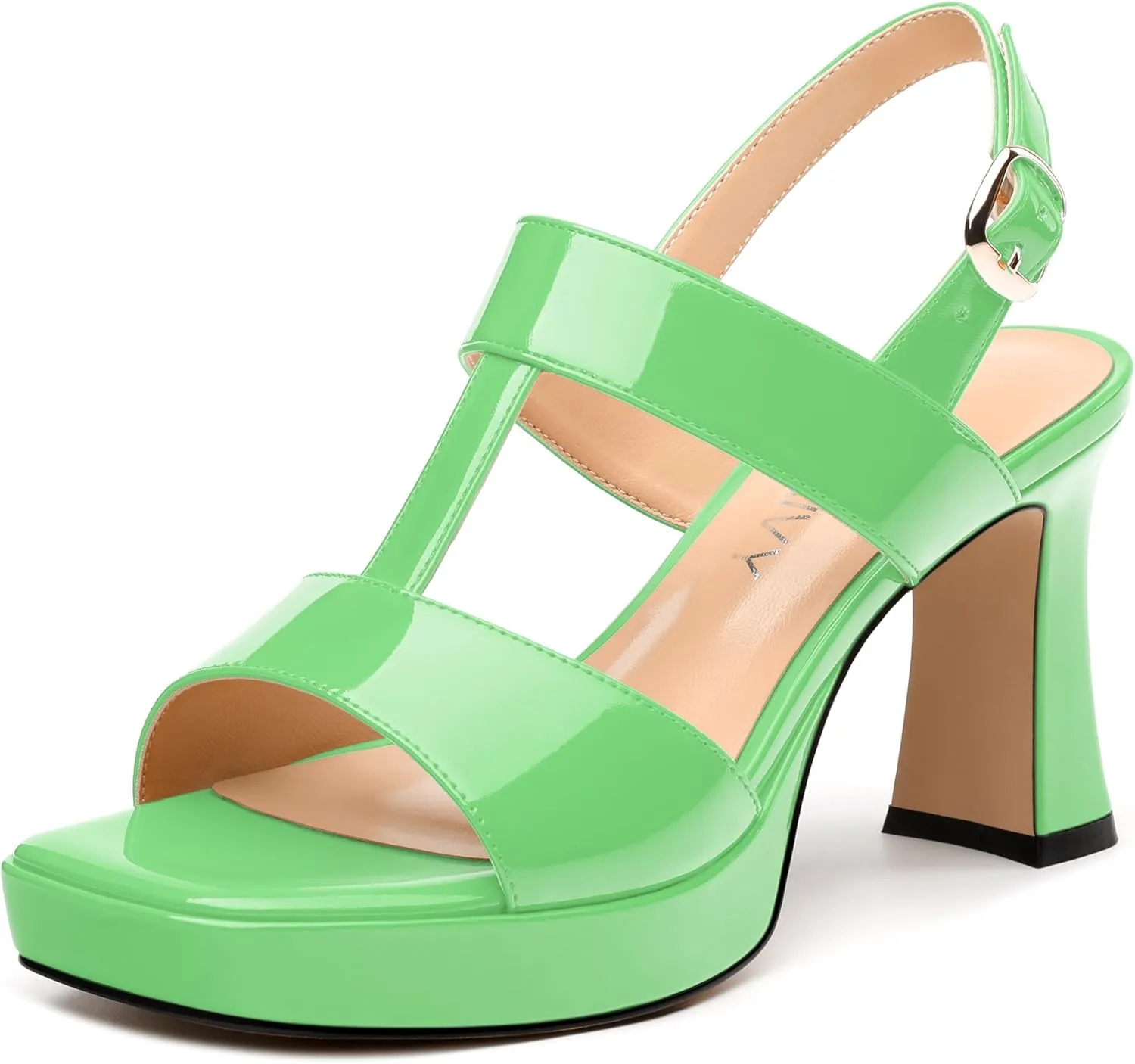 Women's Platform Sandals, Buckle Ankle Strap Open Toe Heeled Sandal, Fashion High Heel Sandals for Wedding Partying Dating