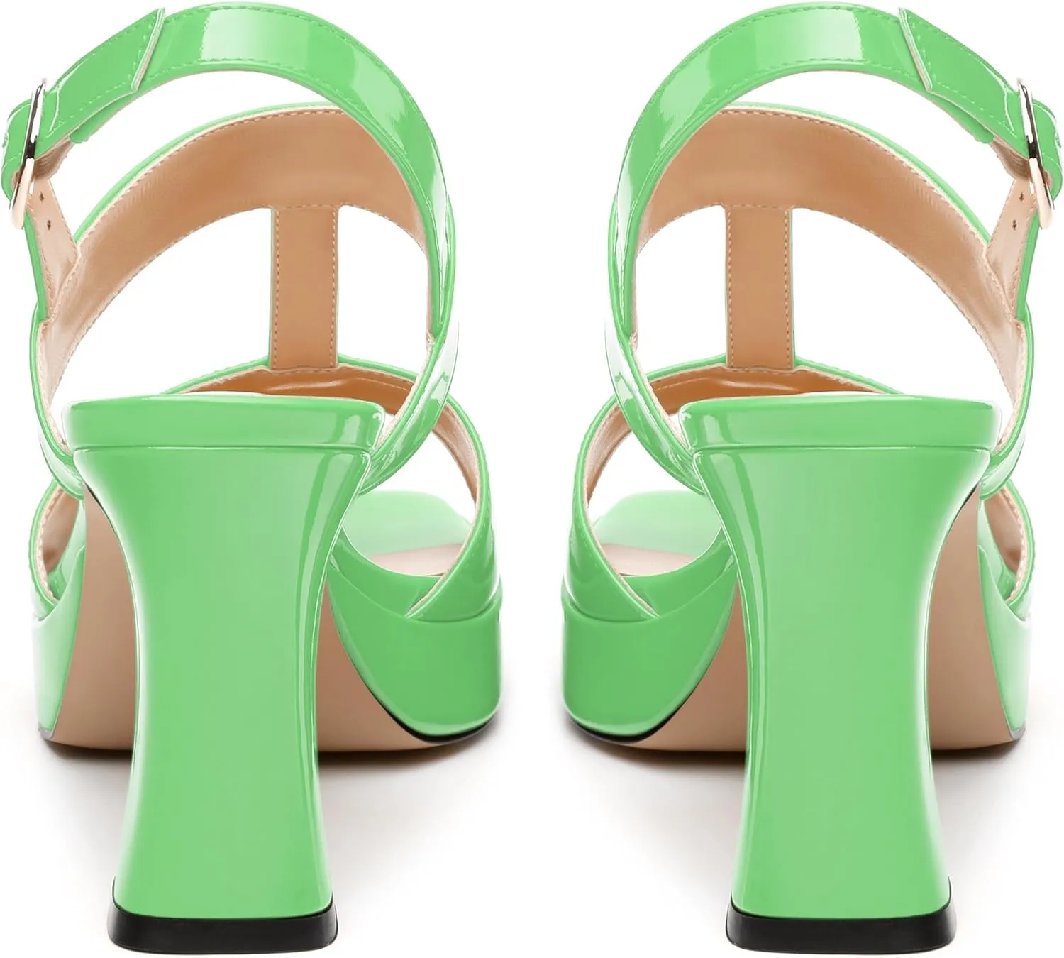 Women's Platform Sandals, Buckle Ankle Strap Open Toe Heeled Sandal, Fashion High Heel Sandals for Wedding Partying Dating